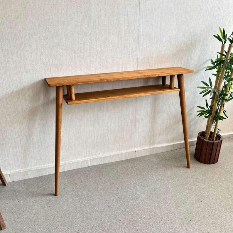 Solid Wood Console Table, Slim Entryway Table With Storage, Narrow Console Table, Console Table for entryway, Entry Console, Hallway Stand